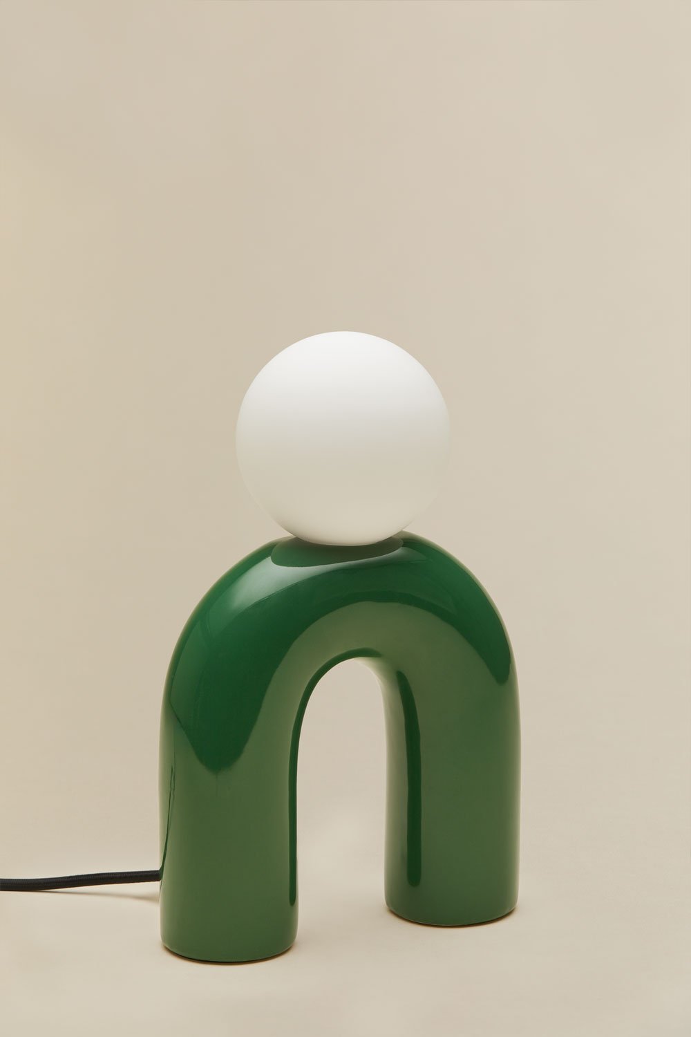 Lámpara de mesa 30 cm en cerámica con bola de cristal Margot, imagen de galería 3