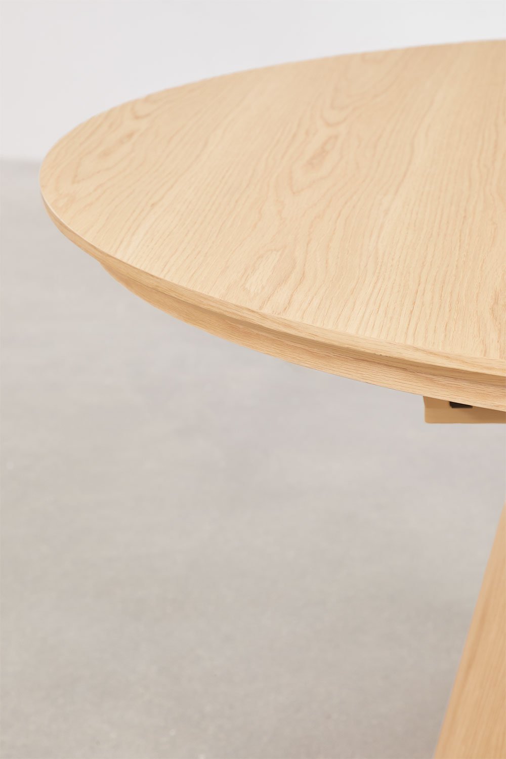 Mesa de comedor redonda 120-160x120 cm extensible en MDF y chapa de roble Montana, imagen de galería 5