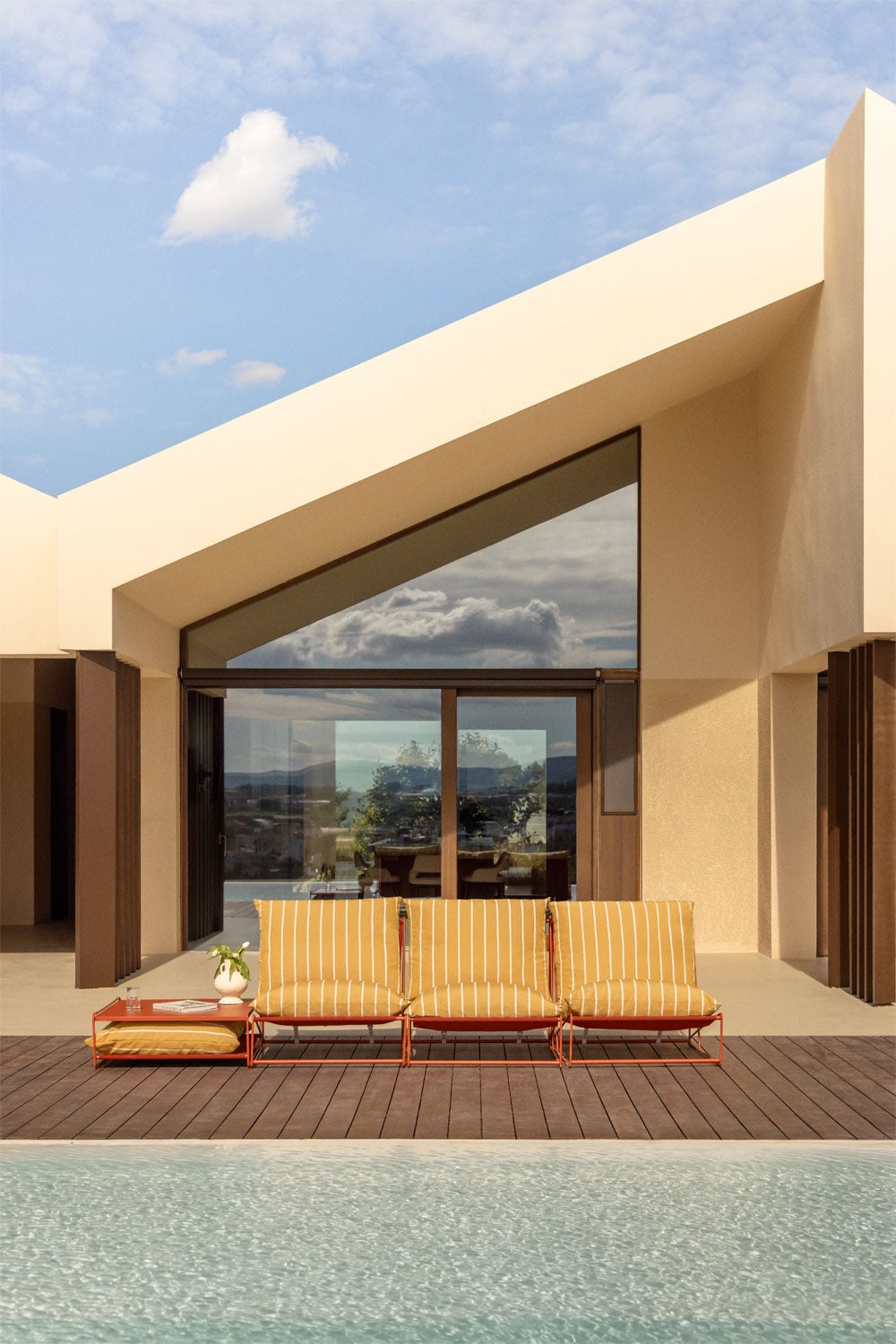 Conjunto de jardín con sofá modular de 3 piezas y mesa auxiliar convertible Amaro, imagen de galer&iacute;a 1