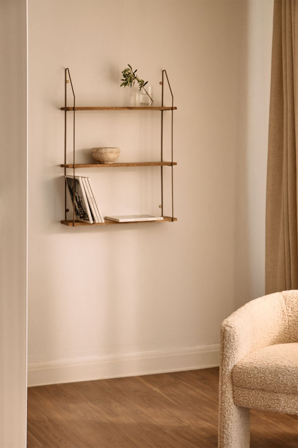 Estantería de pared en madera de mango Daven Design  , imagen de galería 1
