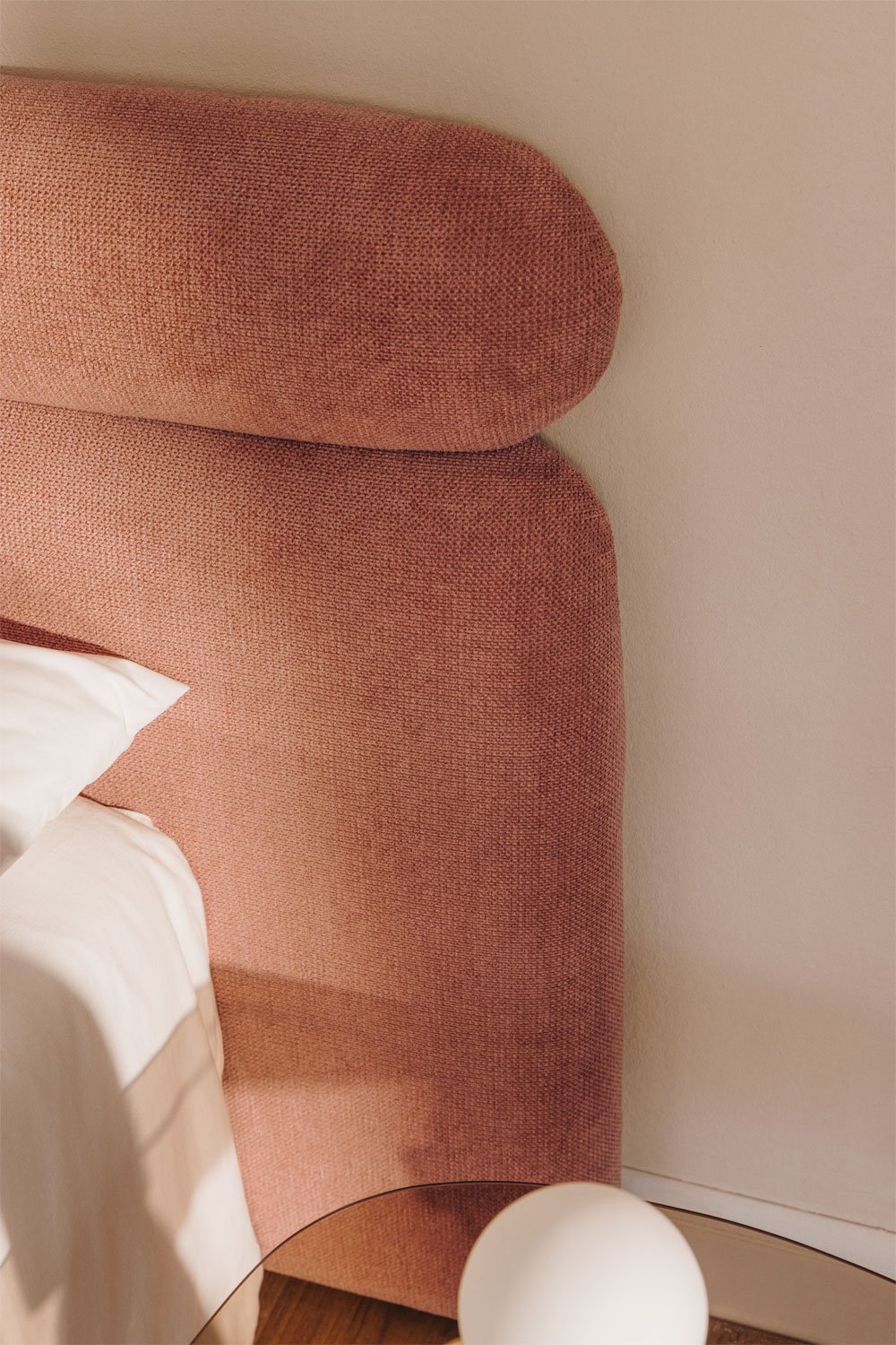Cabecero para cama de 180cm en tela rosa cuarzo Cirene, imagen de galería 2