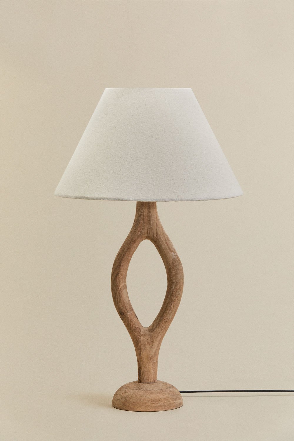 Lámpara de mesa en madera de mango Gracia, imagen de galer&iacute;a 3