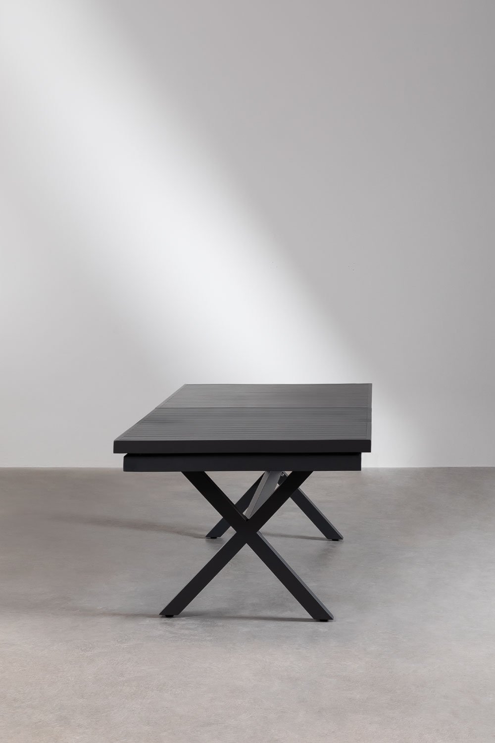 Mesa de comedor rectangular extensible en aluminio Karena, imagen de galería 3