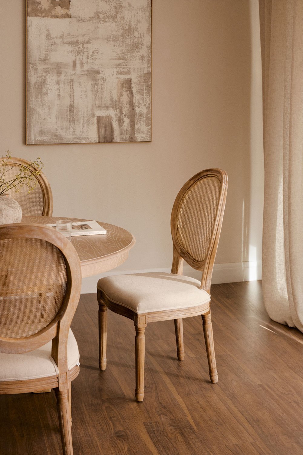 Silla de comedor en rejilla y tapizada Sunna , imagen de galería 1