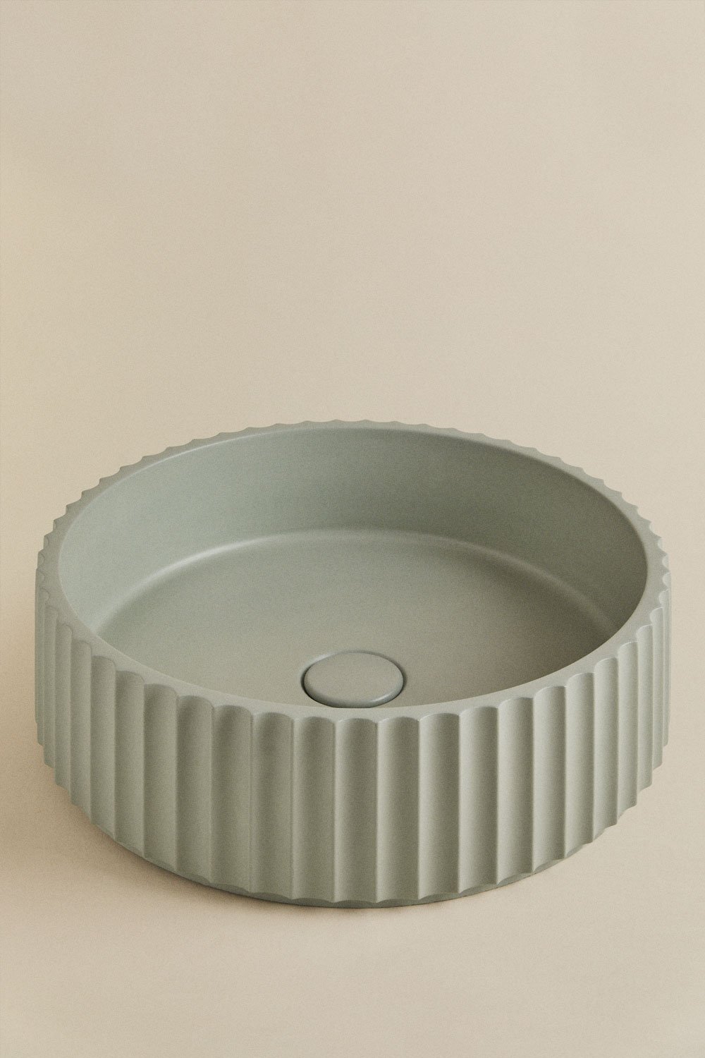 Lavabo redondo Ø40 cm en cemento Kazbek, imagen de galería 1