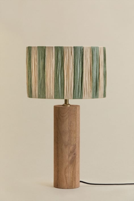 Lámpara de mesa en madera de mango Carolina - Madera Mango