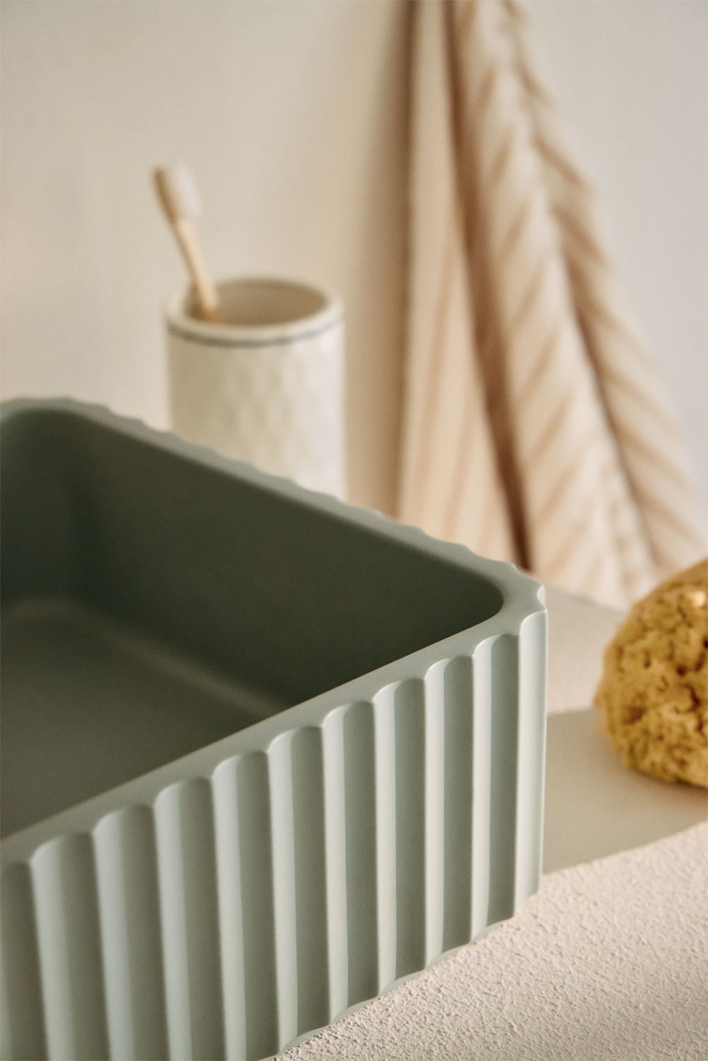 Lavabo rectangular 50x30 cm en cemento Tetnu, imagen de galería 2