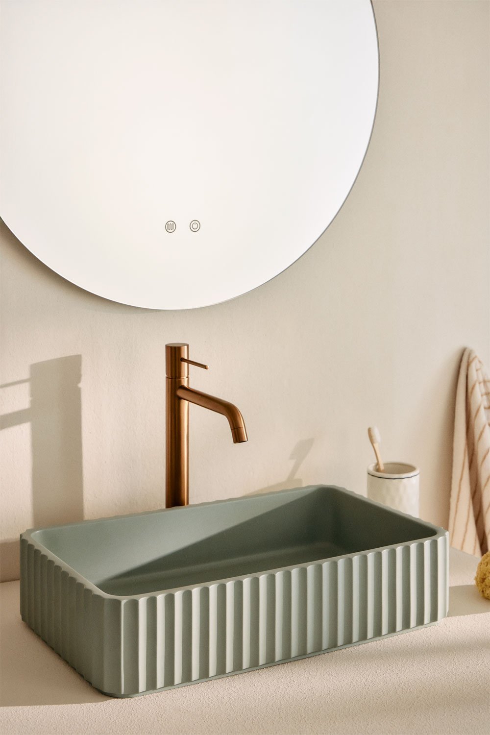 Lavabo rectangular 50x30 cm en cemento Tetnu, imagen de galería 1