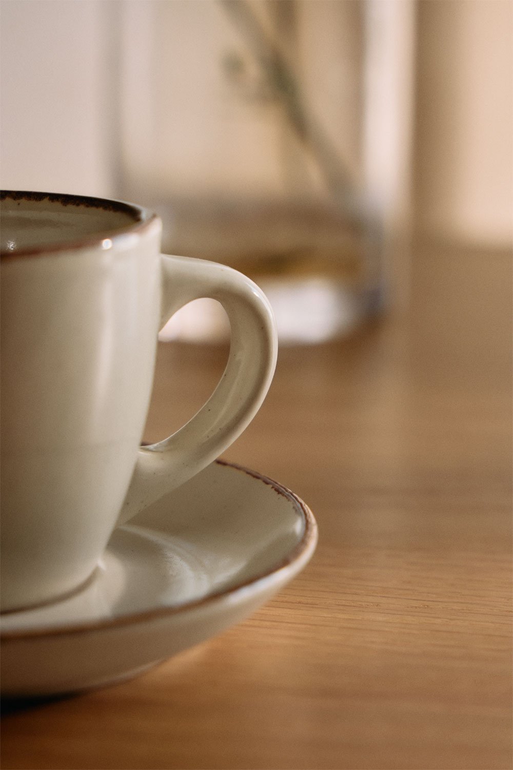 Pack de 2 tazas de café 9 cl con plato en gres Ronilena, imagen de galería 2