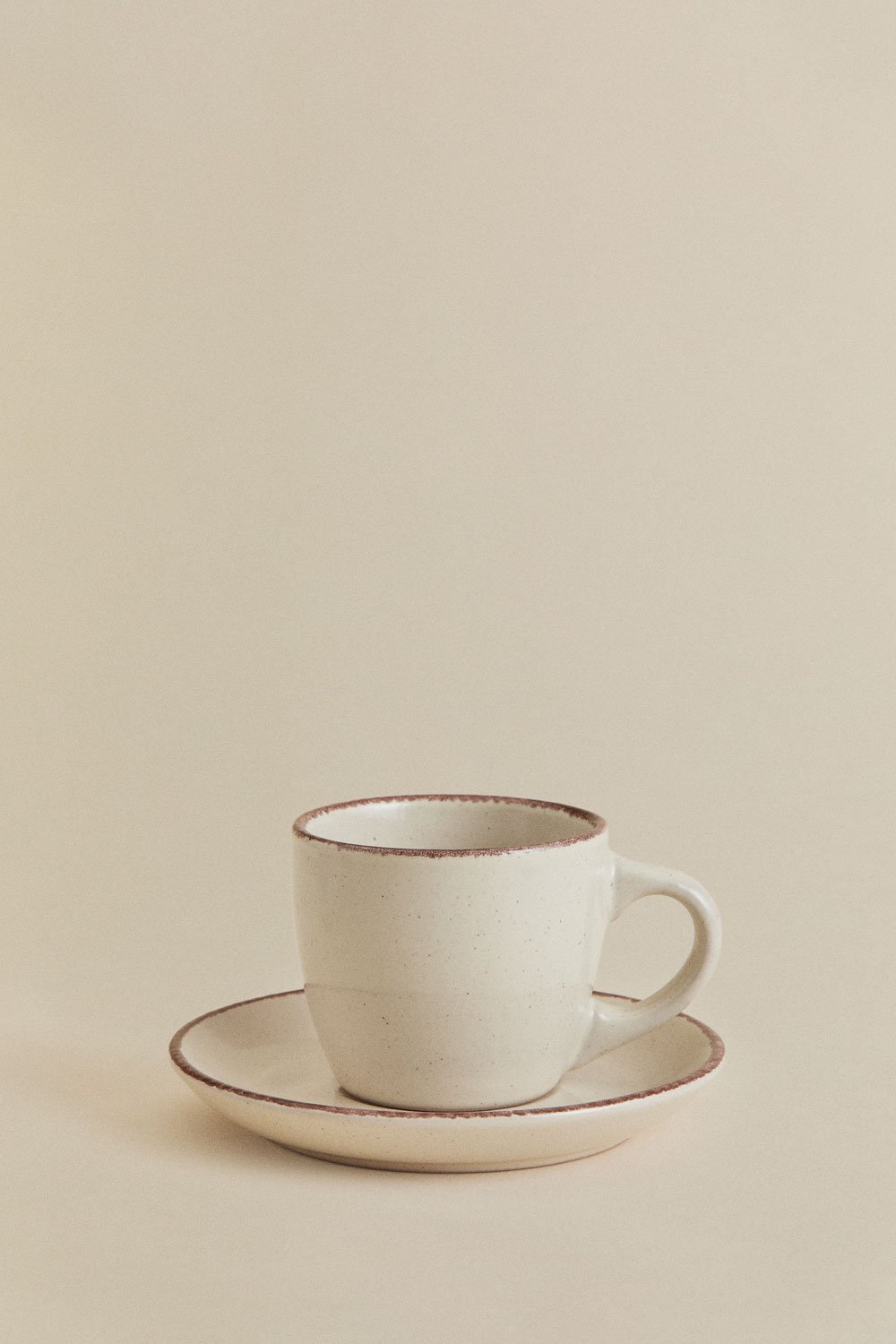 Pack de 2 tazas de café 9 cl con plato en gres Ronilena, imagen de galería 4