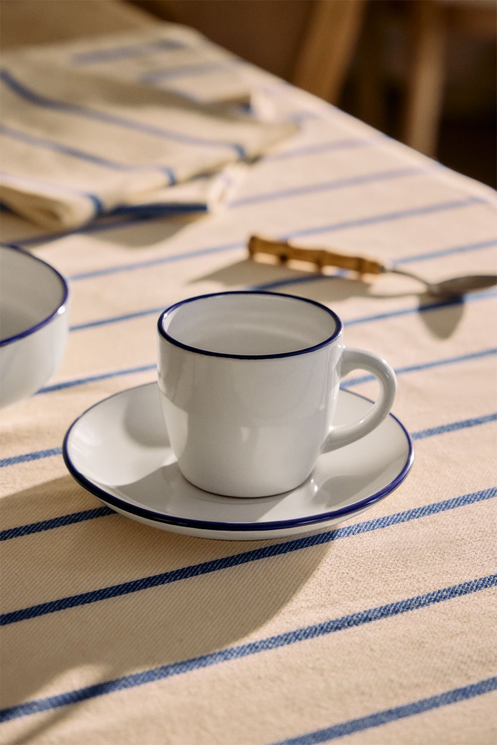 Pack de 2 tazas de café 22 cl con plato en gres Ronilena, imagen de galería 1