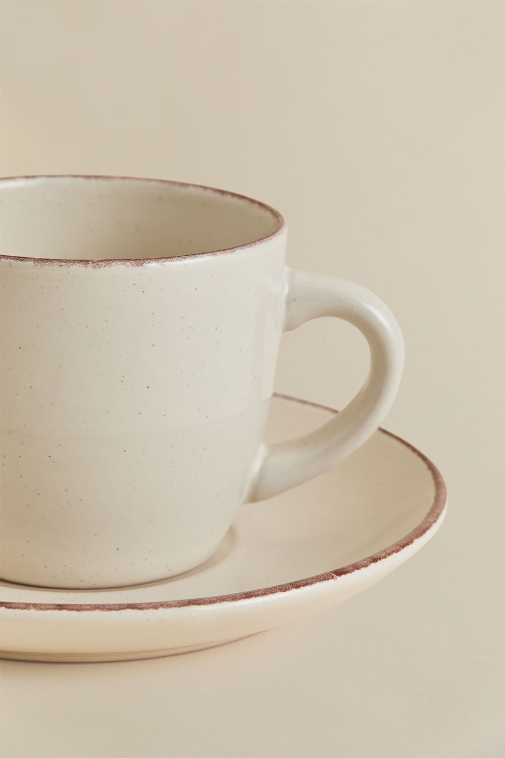 Pack de 2 tazas de café 22 cl con plato en gres Ronilena, imagen de galería 5