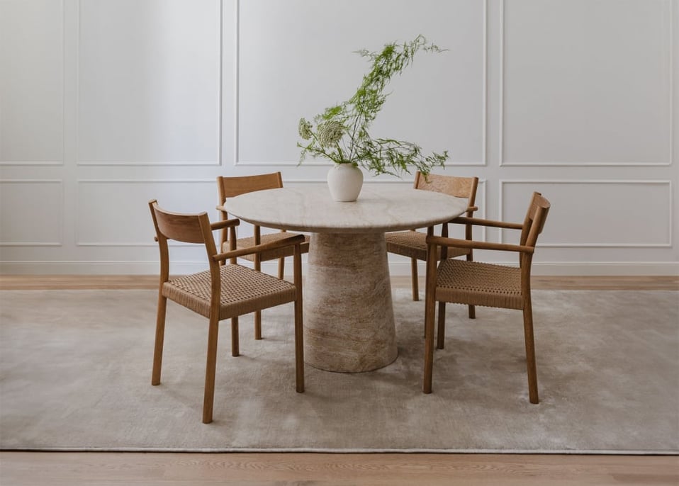 Mesa de comedor redonda Ø120 cm en cemento Noemi