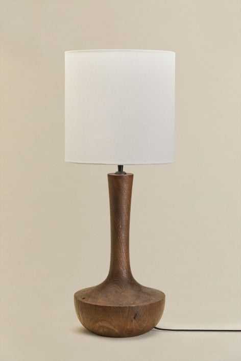 Lámpara de mesa en madera de mango Sintra - Madera Mango Oscura