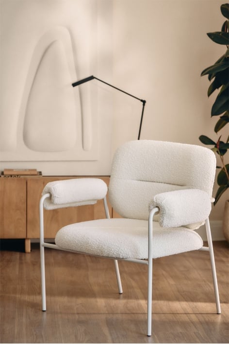 Sillón en tela bouclé Hanko