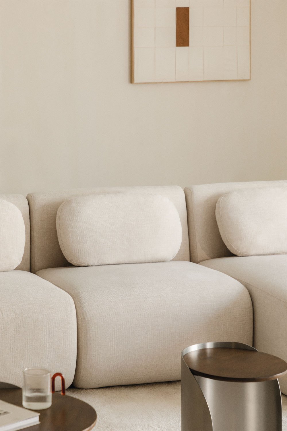 Módulo central para sofá modular en chenilla Coquette, imagen de galería 1