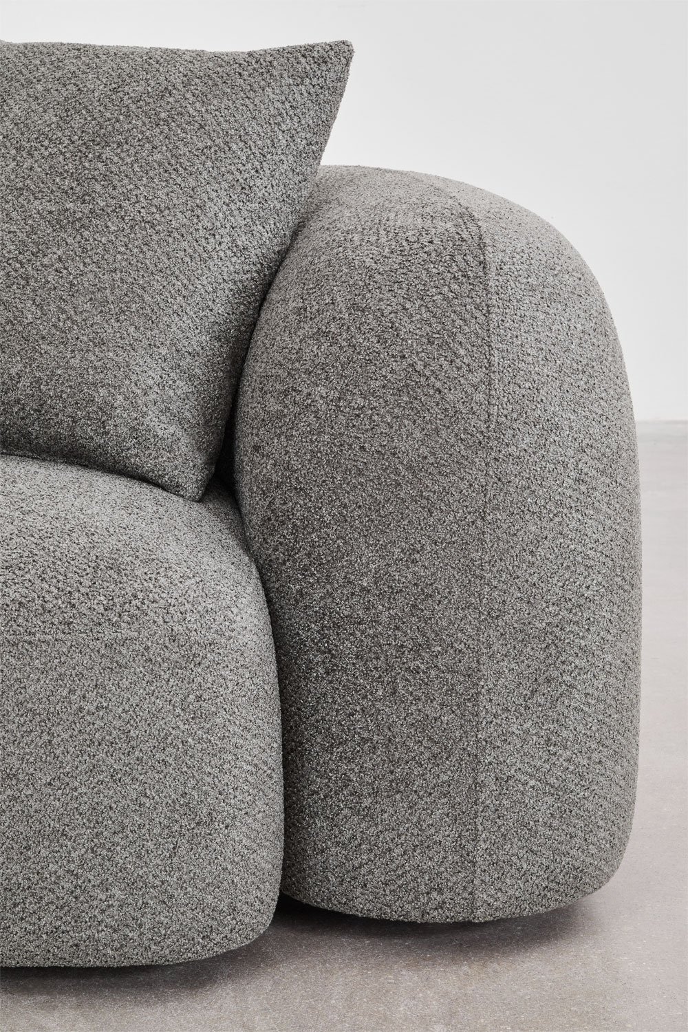 Conjunto de salón con sofá modular de 2 piezas y sillón en chenilla Coco, imagen de galería 2