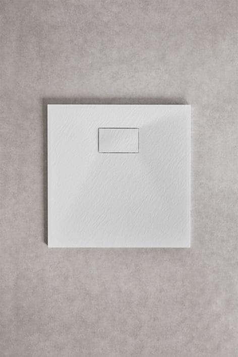 Plato de ducha en resina SMC cuadrado 70x70 cm antideslizante y extraplano blanco Soho