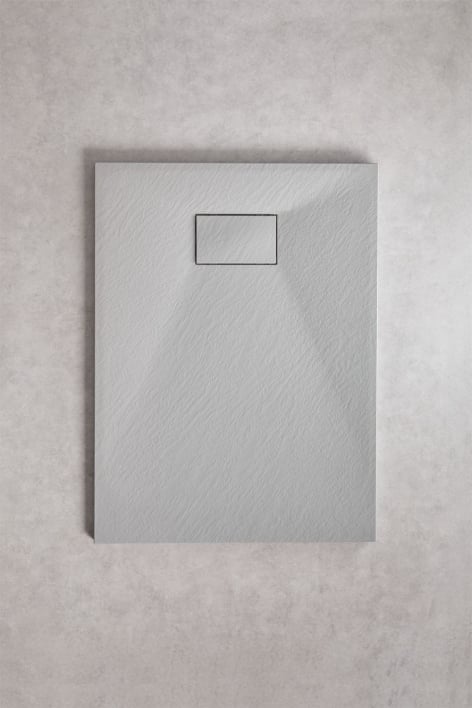 Plato de ducha en resina SMC rectangular 90x70 cm antideslizante y extraplano gris claro Soho
