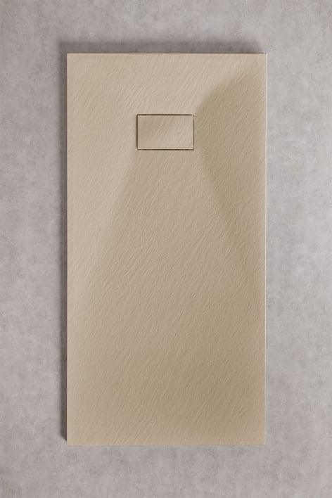 Plato de ducha en resina SMC rectangular 140x70 cm antideslizante y extraplano marrón arena claro Soho