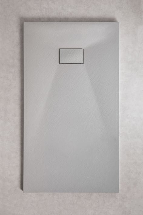Plato de ducha en resina SMC rectangular 140x80 cm antideslizante y extraplano gris claro Soho