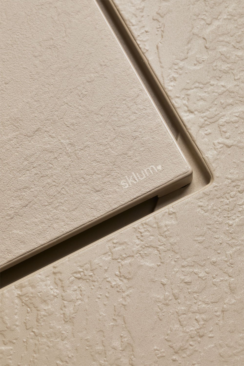 Plato de ducha en resina SMC rectangular 150x90 cm antideslizante y extraplano marrón arena claro Soho, imagen de galer&iacute;a 6