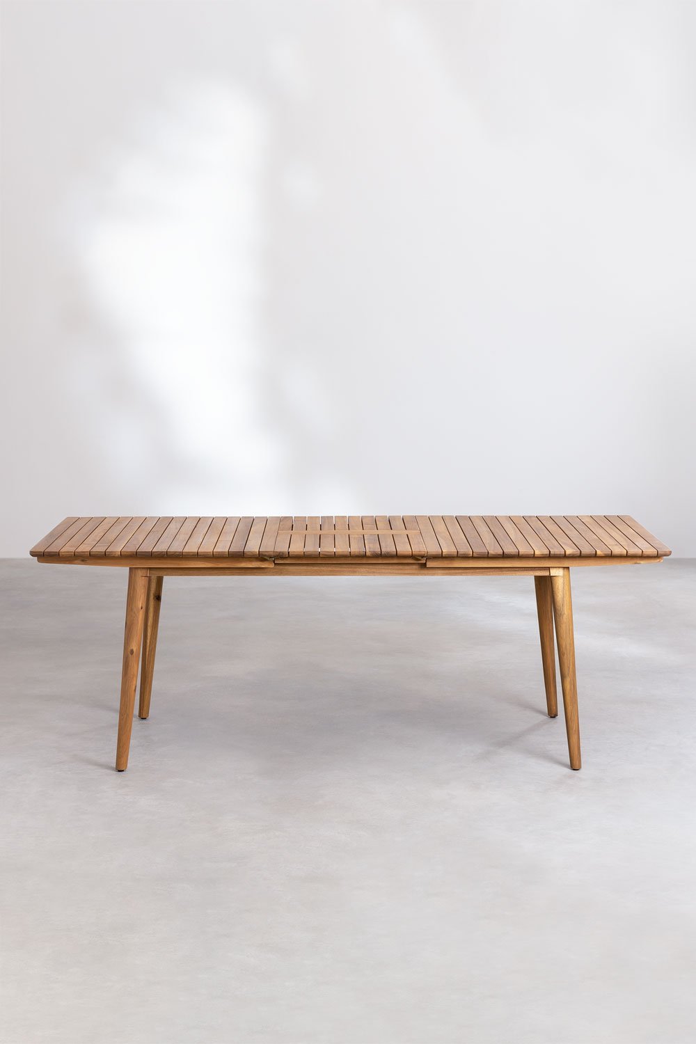 Mesa de comedor rectangular 160-210x90 cm extensible en madera de acacia Tenay, imagen de galería 6