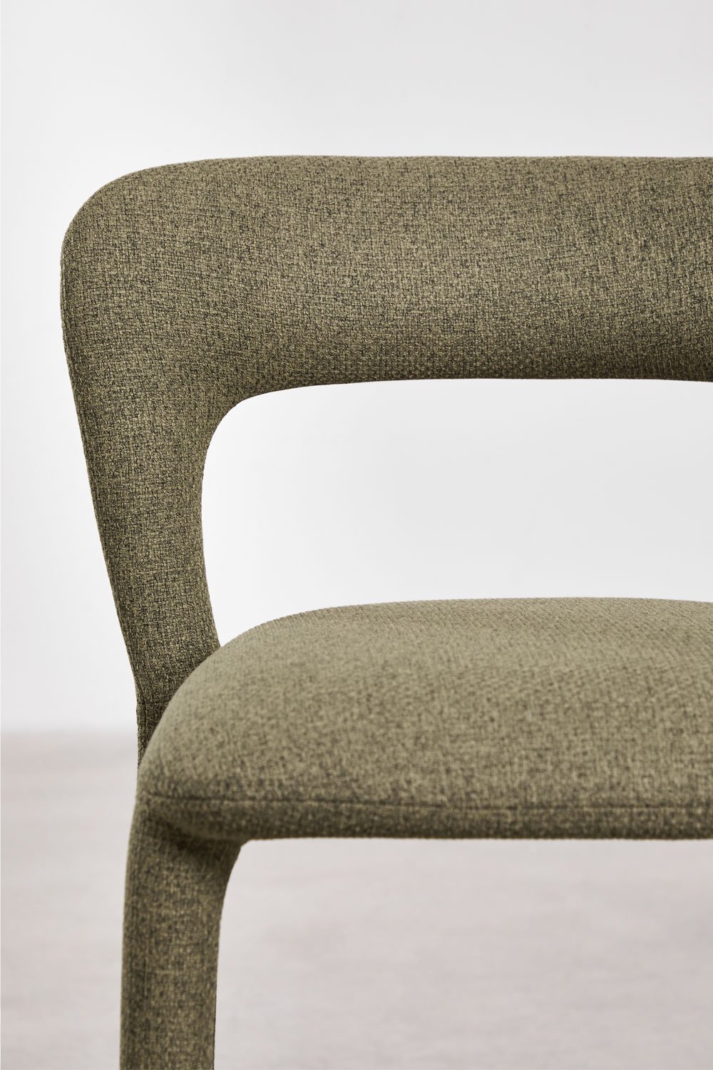 Taburete alto 65 cm con respaldo en tela verde salvia Brusel, imagen de galer&iacute;a 6