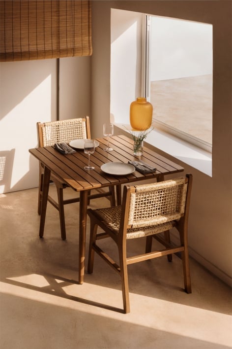 Mesa de cocina cuadrada 90x90 cm en madera de acacia Tenay - Marrón Acacia