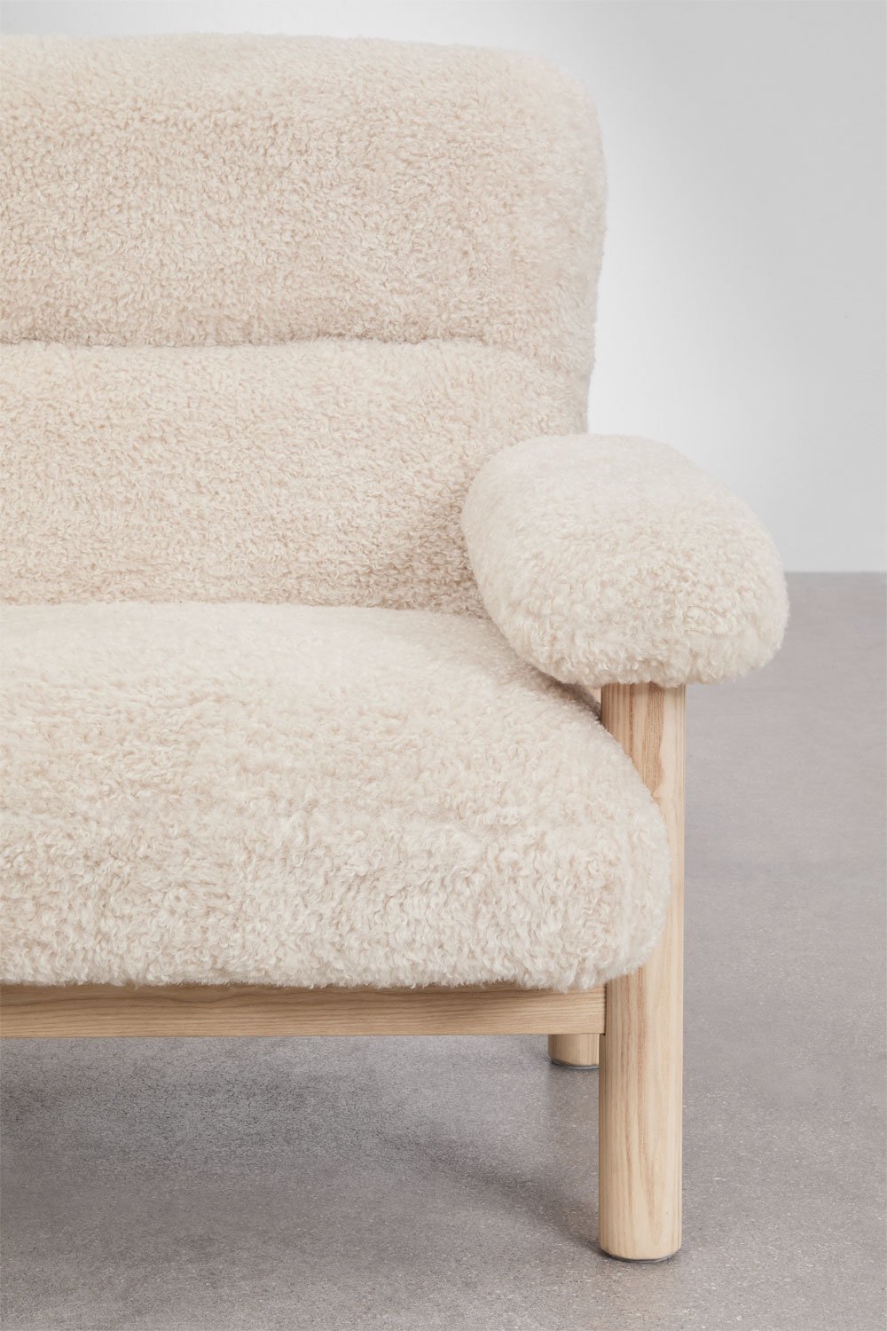 Pack de 2 sillones en madera de fresno tapizados Bernia, imagen de galer&iacute;a 4