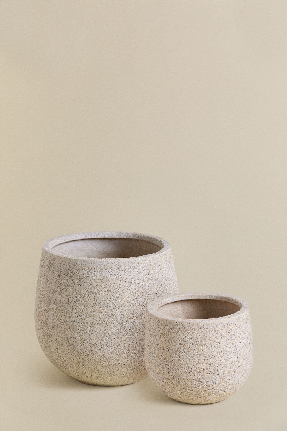 Set de 2 macetas Ø20 cm / Ø35 cm en polipiedra Ugor, imagen de galería 1
