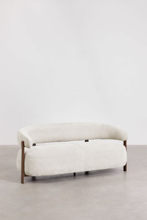 Sofá de 2 plazas en tela chenilla Jolie - Chenilla Beige Crema