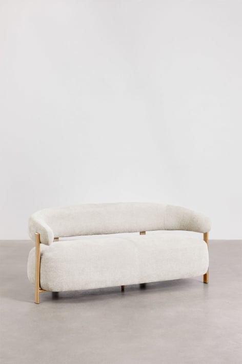 Sofá de 2 plazas en tela chenilla Jolie - Chenilla Beige Crema