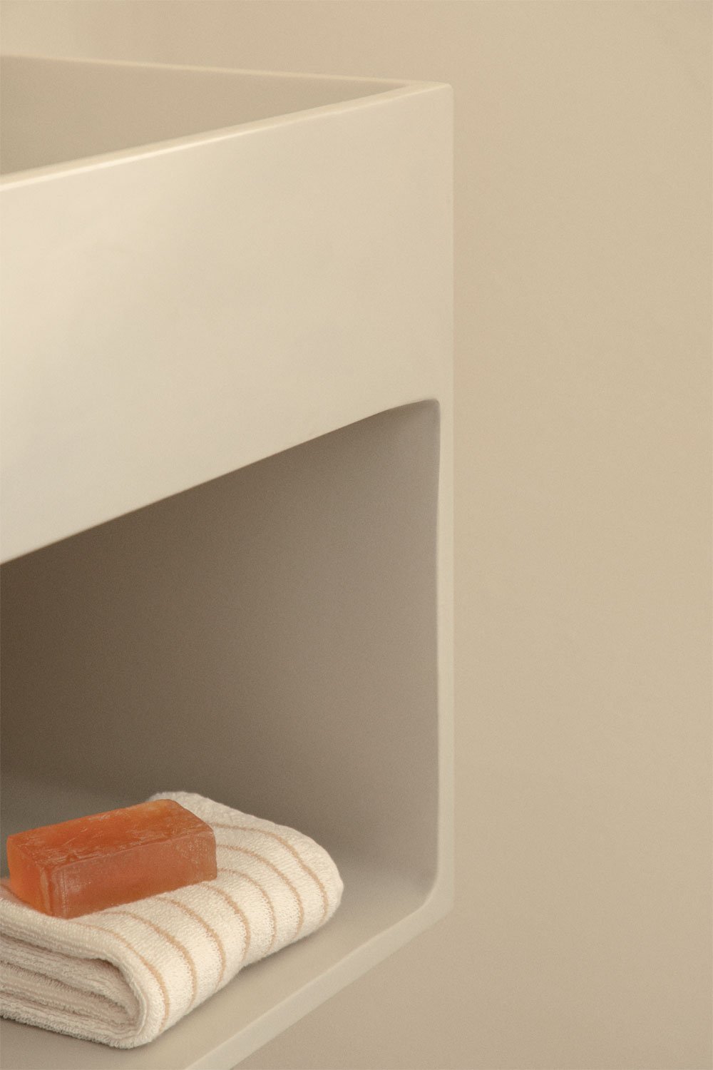 Lavabo cuadrado con almacenaje en cemento Olympus, imagen de galería 3