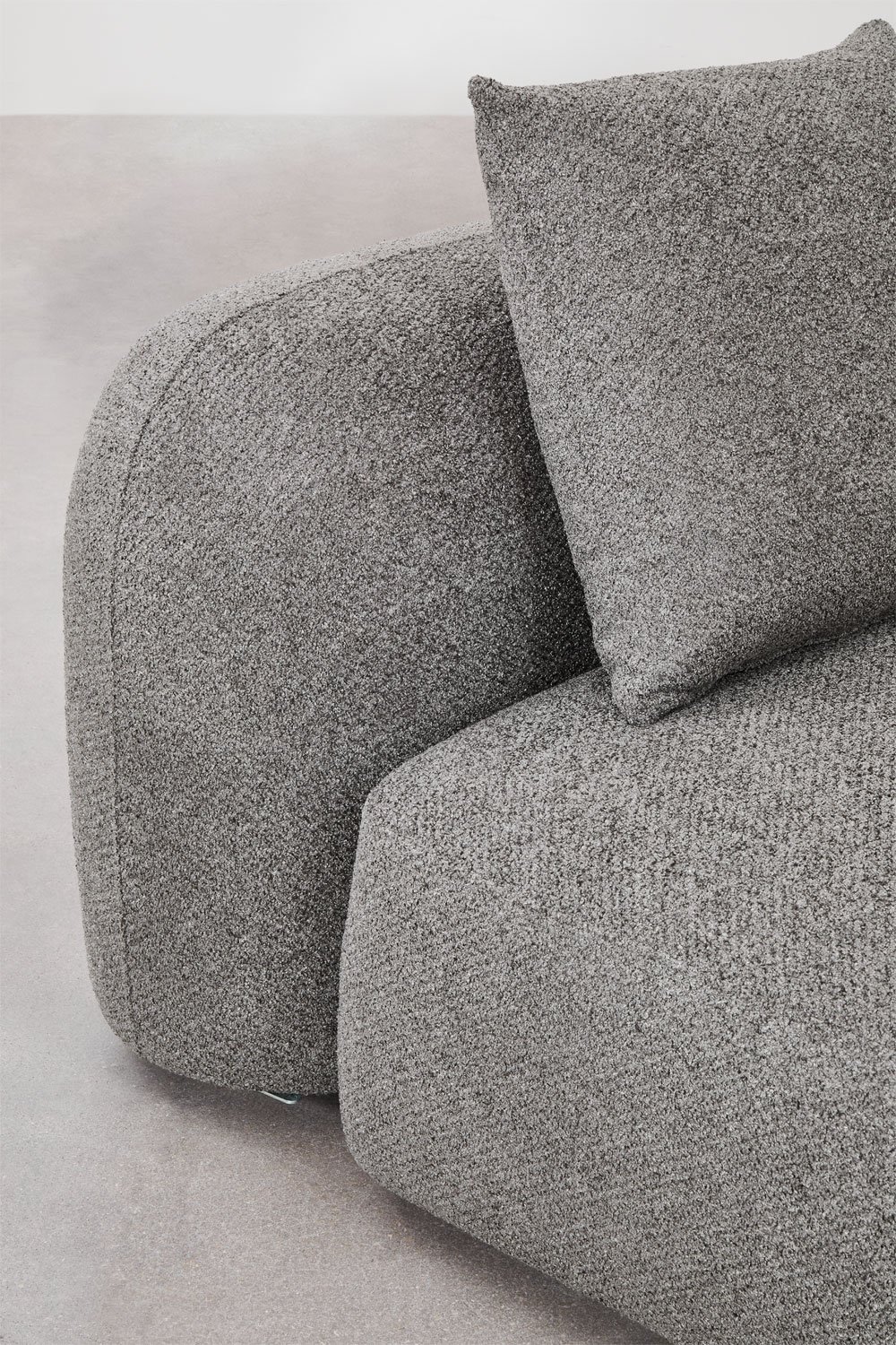 Sofá modular chaise longue derecho de 3 piezas en chenilla Coco, imagen de galería 2