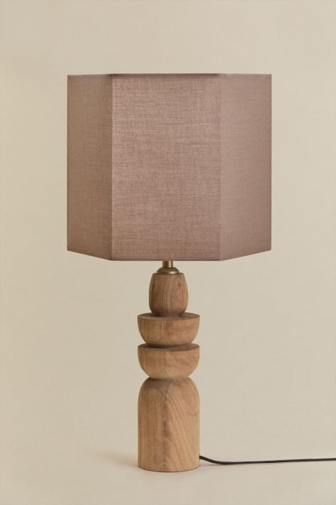 Lámpara de mesa en madera de mango Koski