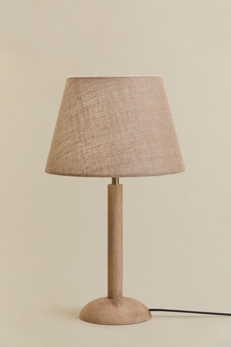 Lámpara de mesa en madera de mango Harry - Madera Mango