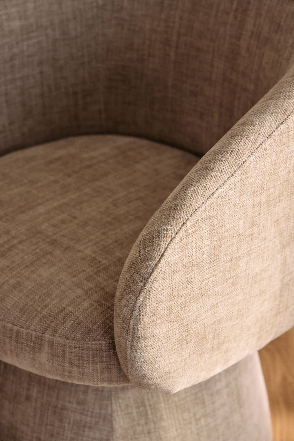 Silla de comedor giratoria con reposabrazos tapizada Flavian, imagen de galería 2