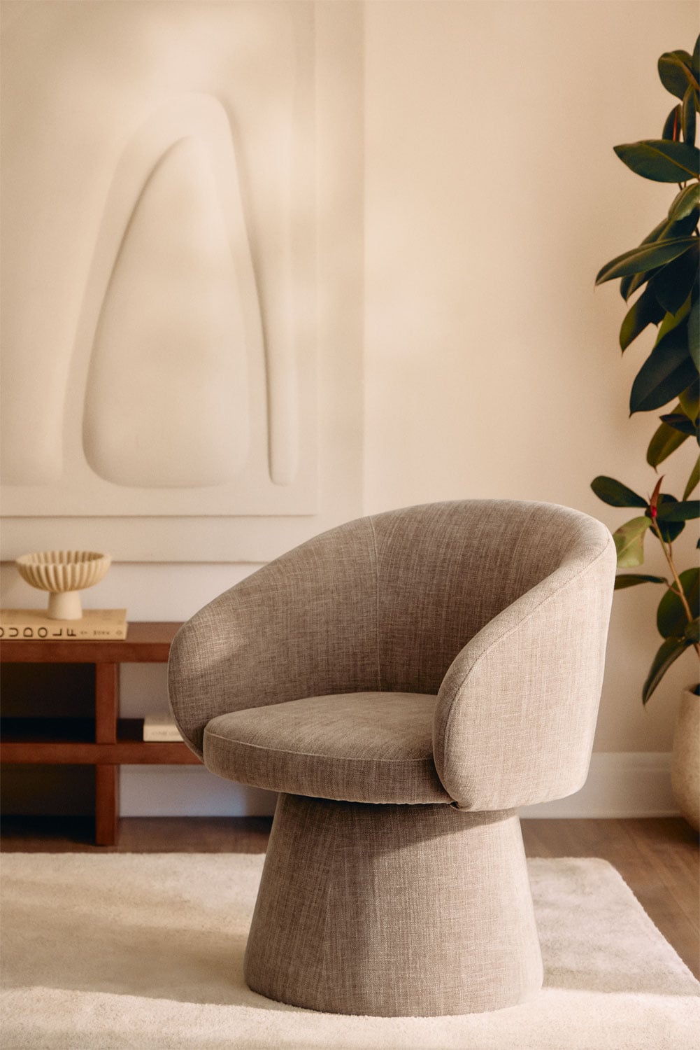 Pack de 2 sillones giratorios tapizados Flavian, imagen de galer&iacute;a 1