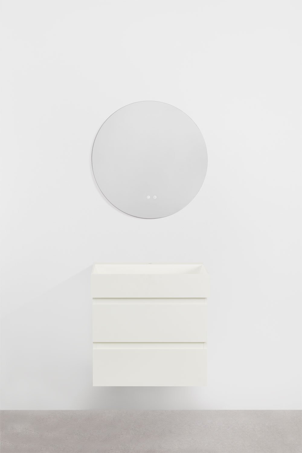 Conjunto de mueble de baño en madera y chapa de fresno con lavabo integrado Ona, imagen de galería 2