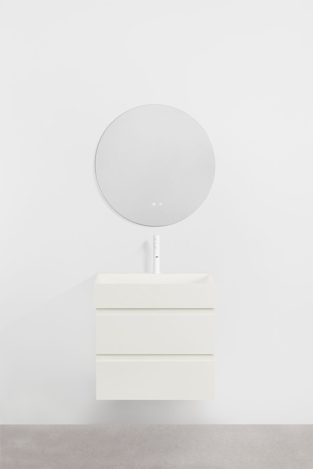 Conjunto de mueble de baño en madera y chapa de fresno con lavabo integrado Ona, imagen de galería 2