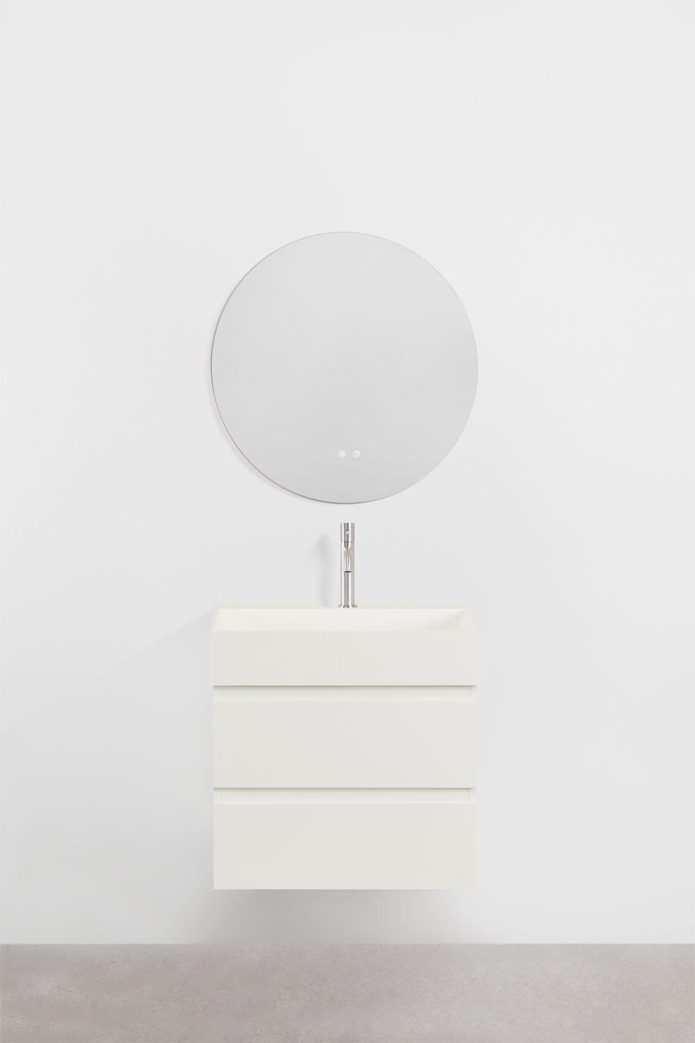 Conjunto de mueble de baño en madera y chapa de fresno con lavabo integrado Ona, imagen de galería 2