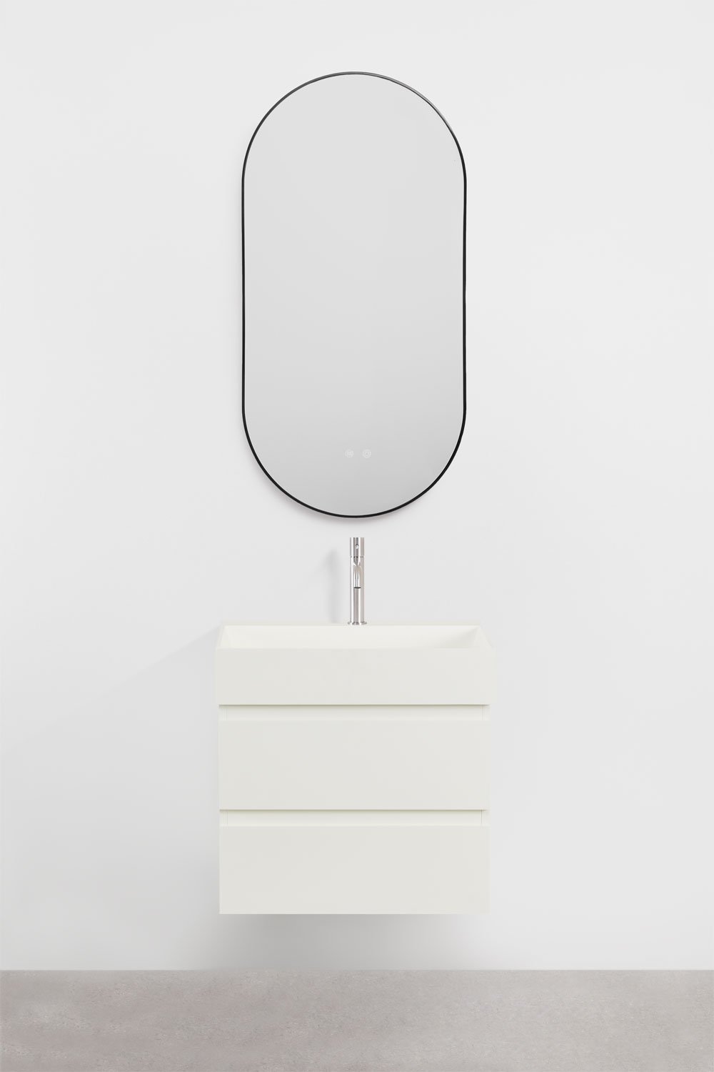 Conjunto de mueble de baño en madera y chapa de fresno con lavabo integrado Ona, imagen de galería 2