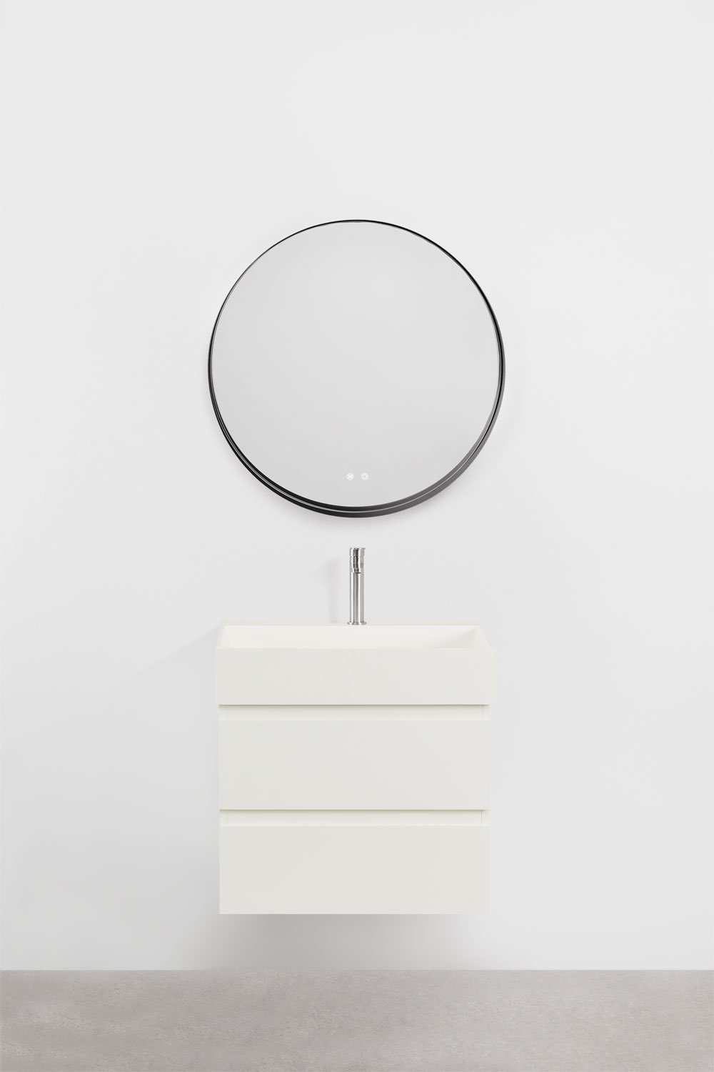 Conjunto de mueble de baño en madera y chapa de fresno con lavabo integrado Ona, imagen de galería 2
