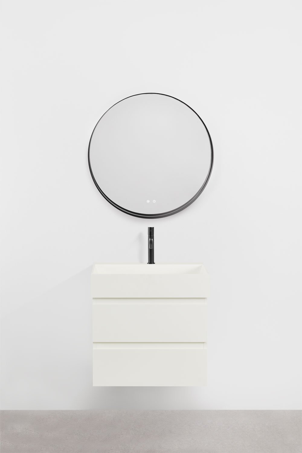 Conjunto de mueble de baño en madera y chapa de fresno con lavabo integrado Ona, imagen de galería 2
