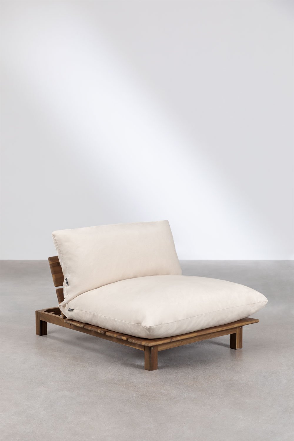 Módulo central reclinable para sofá modular en madera de acacia Brina, imagen de galer&iacute;a 1
