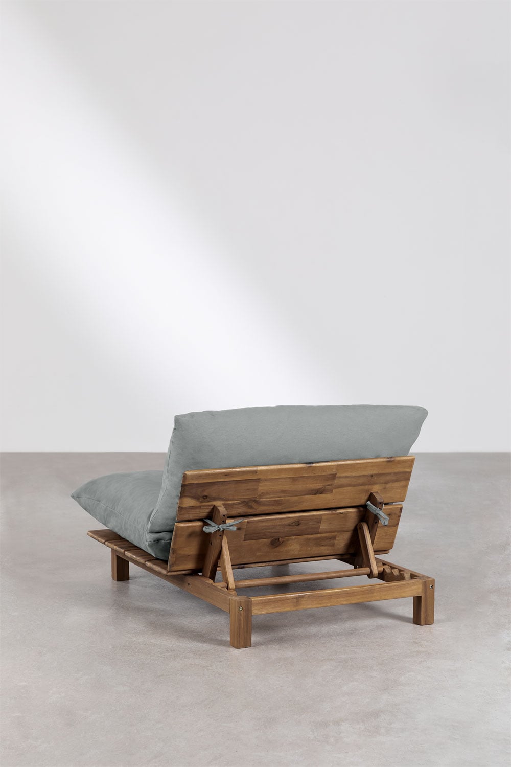 Módulo central reclinable para sofá modular en madera de acacia Brina, imagen de galer&iacute;a 4