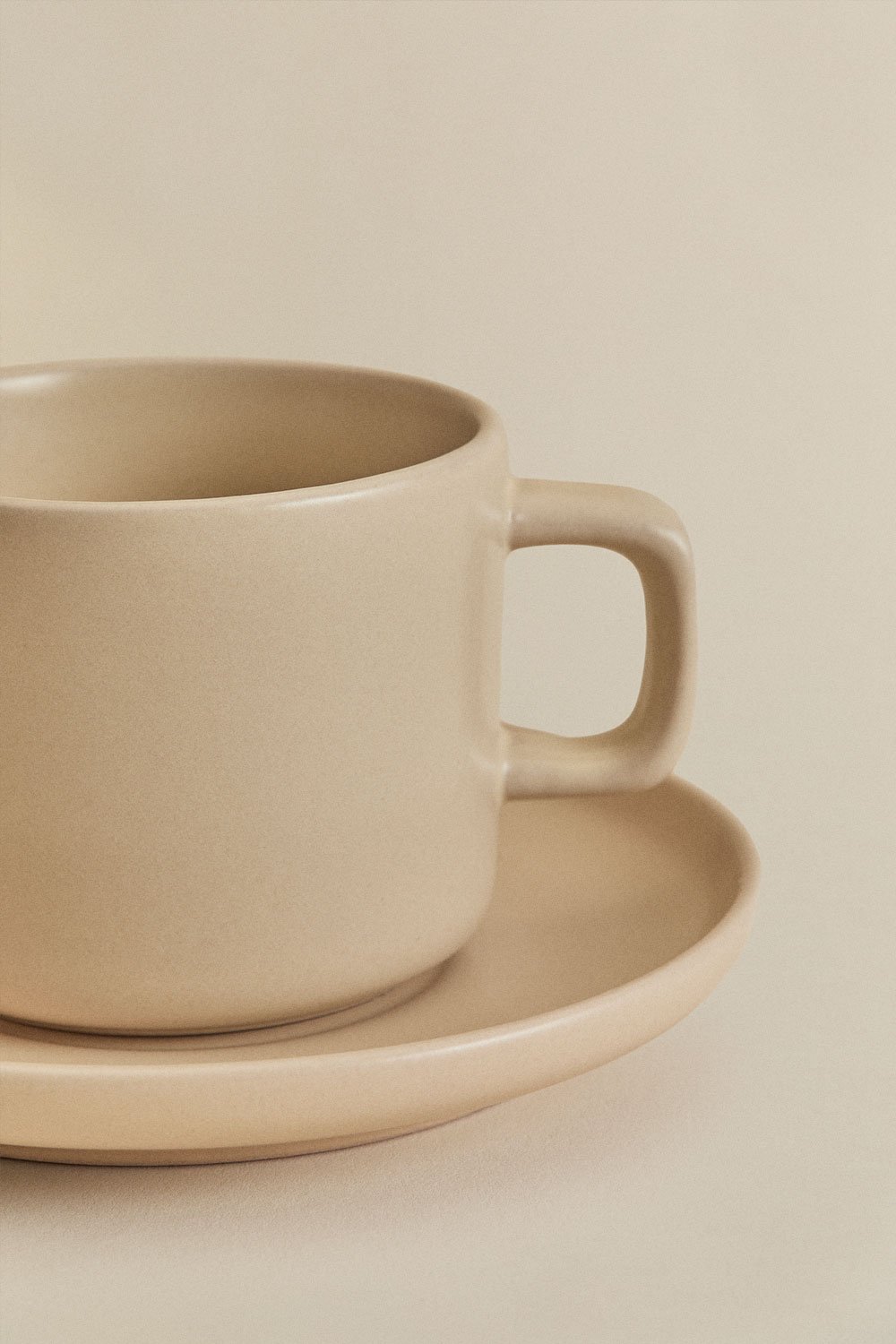 Pack de 2 tazas de café 26 cl con plato en gres Sillex, imagen de galería 3