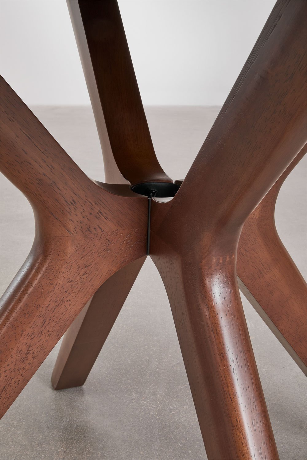 Mesa de comedor redonda Ø120 cm en MDF y chapa de madera de caucho Arnaiz, imagen de galería 5