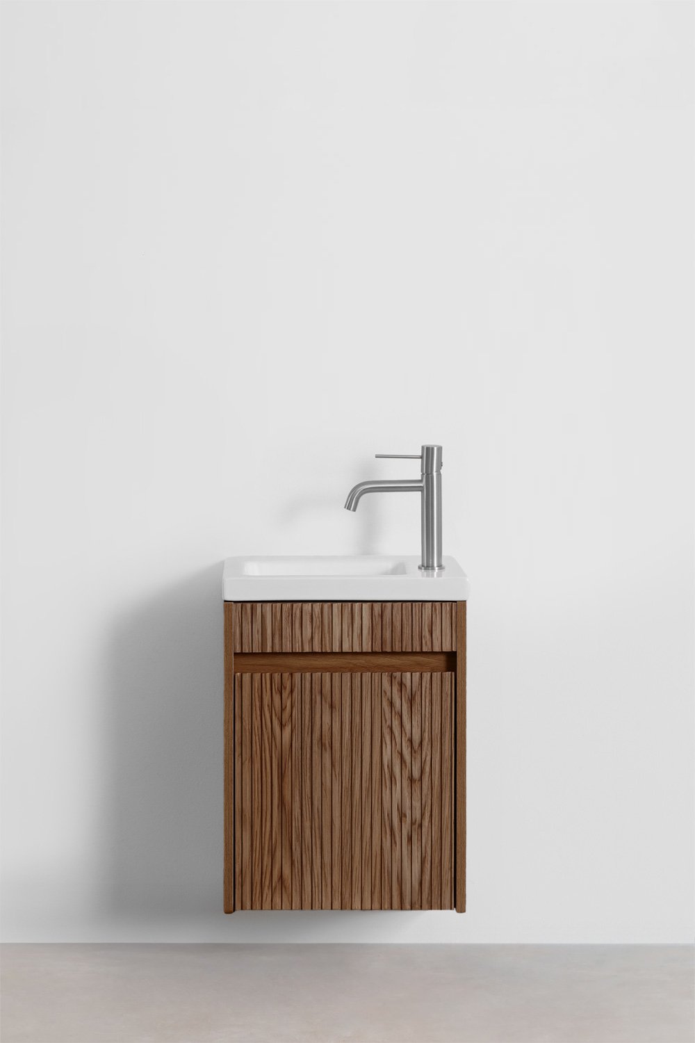 Conjunto de mueble de baño en madera con lavabo integrado Narek , imagen de galería 1